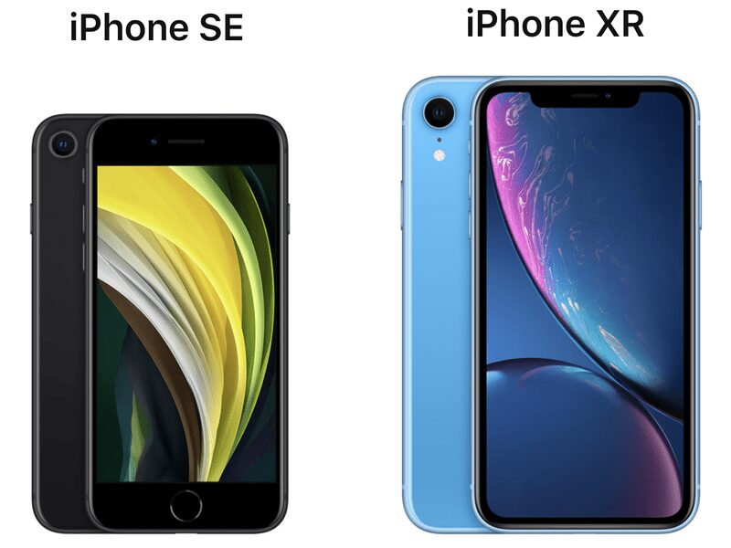 iPhone SE и iPhone XR: сравнение возможностей 6 Сравнение смартфонов iPhone SE и iPhone XR передний и задний обзоры