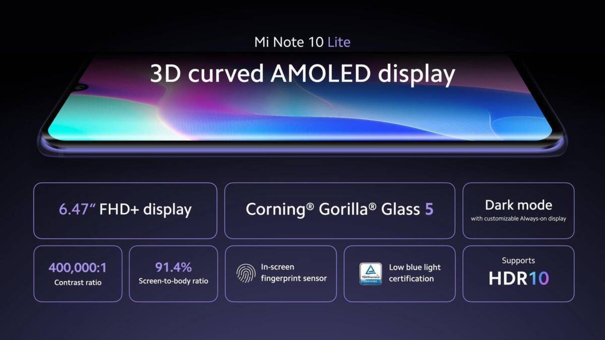 Реклама смартфона Xiaomi Redmi Note 10 Lite с изогнутым AMOLED дисплеем