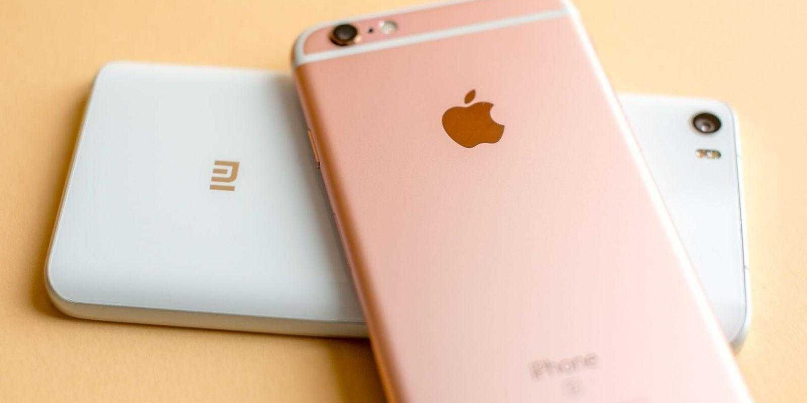 androidpit xiaomi mi5 vs apple iphone 6s logo