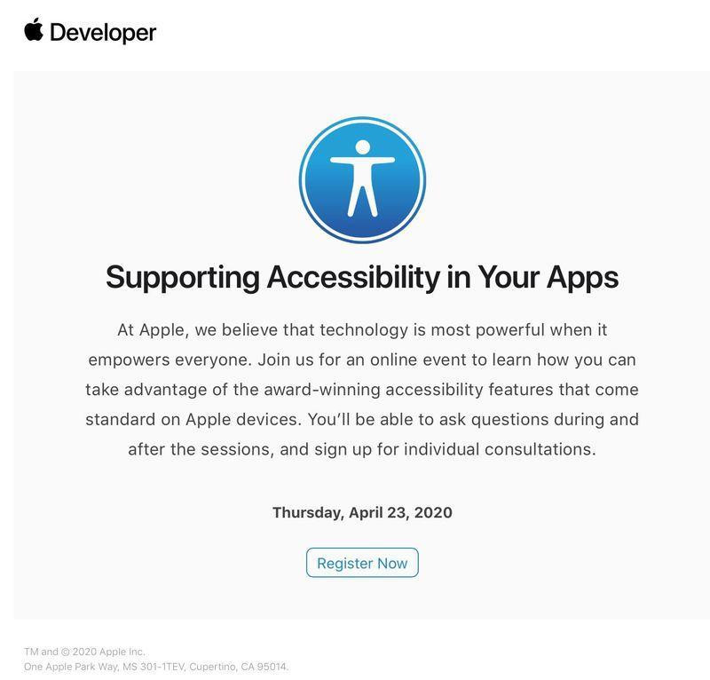 Apple пригласил некоторых разработчиков на онлайн-сессию перед WWDC 3 appleaccessibilitywebinar