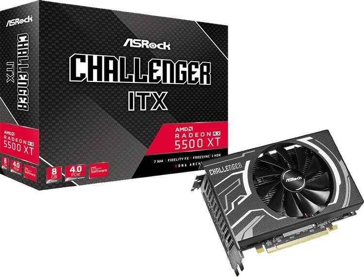 Видеокарта ASRock Radeon RX 5500 XT Challenger ITX 8G сбоку