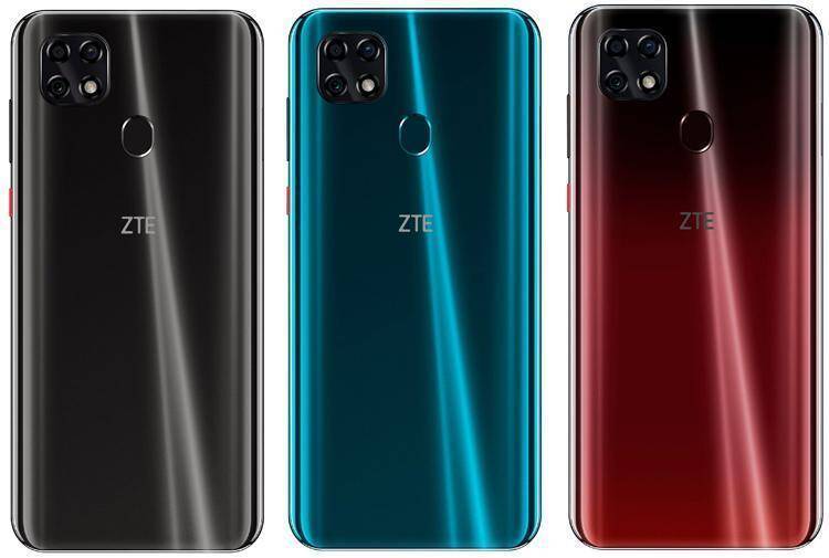 Задняя панель смартфона ZTE с тройной камерой и датчиком отпечатков пальцев