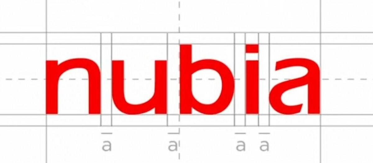 Изображение логотипа Nubia с крупным красным шрифтом