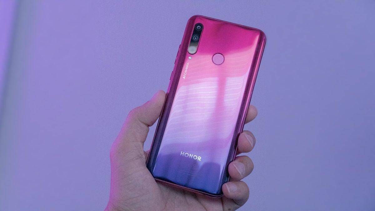 Смартфон Honor 9X Lite спереди и сзади синий цвет