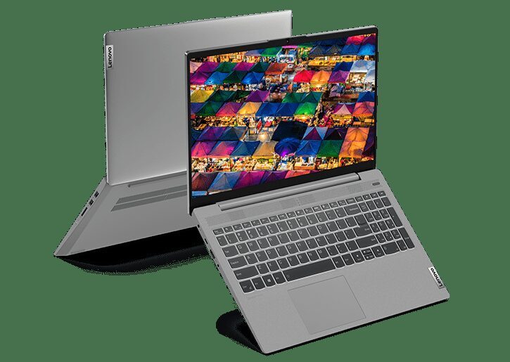 Ноутбук Lenovo с раскрытым экраном и клавиатурой
