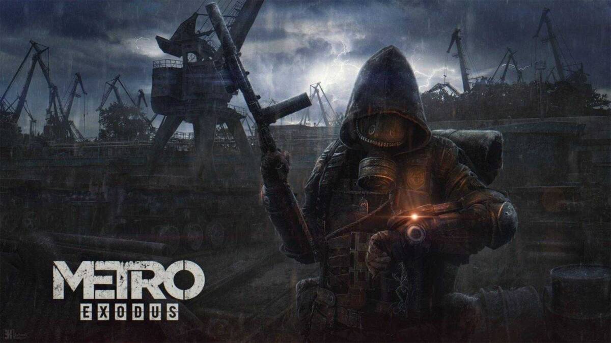 В магазине игр Epic Store Games началась весенняя распродажа 6 Изображение с персонажем в защитной маске и капюшоне в порту с краном на заднем плане