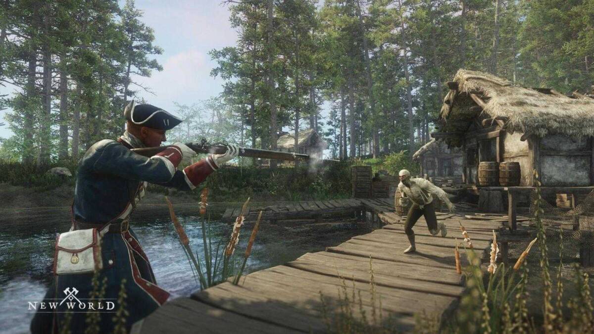 Amazon отложит MMO-игру New World 4 Два персонажа эпохи времен Тату Тукс в лесу