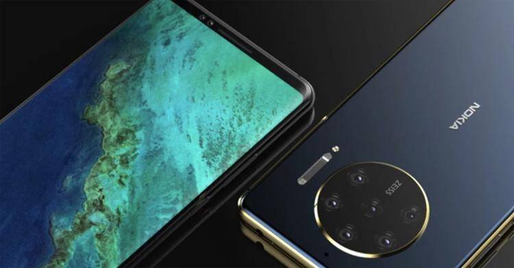 Задняя панель смартфона Nokia с камерой и дисплеем