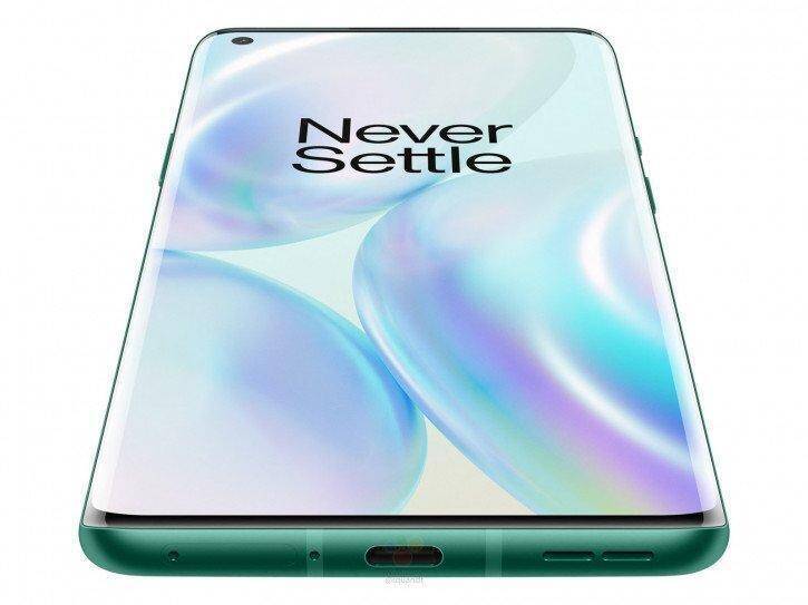 OnePlus продемонстрировала зеленый OnePlus 8 5 Смартфон OnePlus с изогнутым экраном и дисплеем