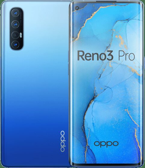 Смартфон Oppo Reno 3 Pro с фронтальным и задним видом
