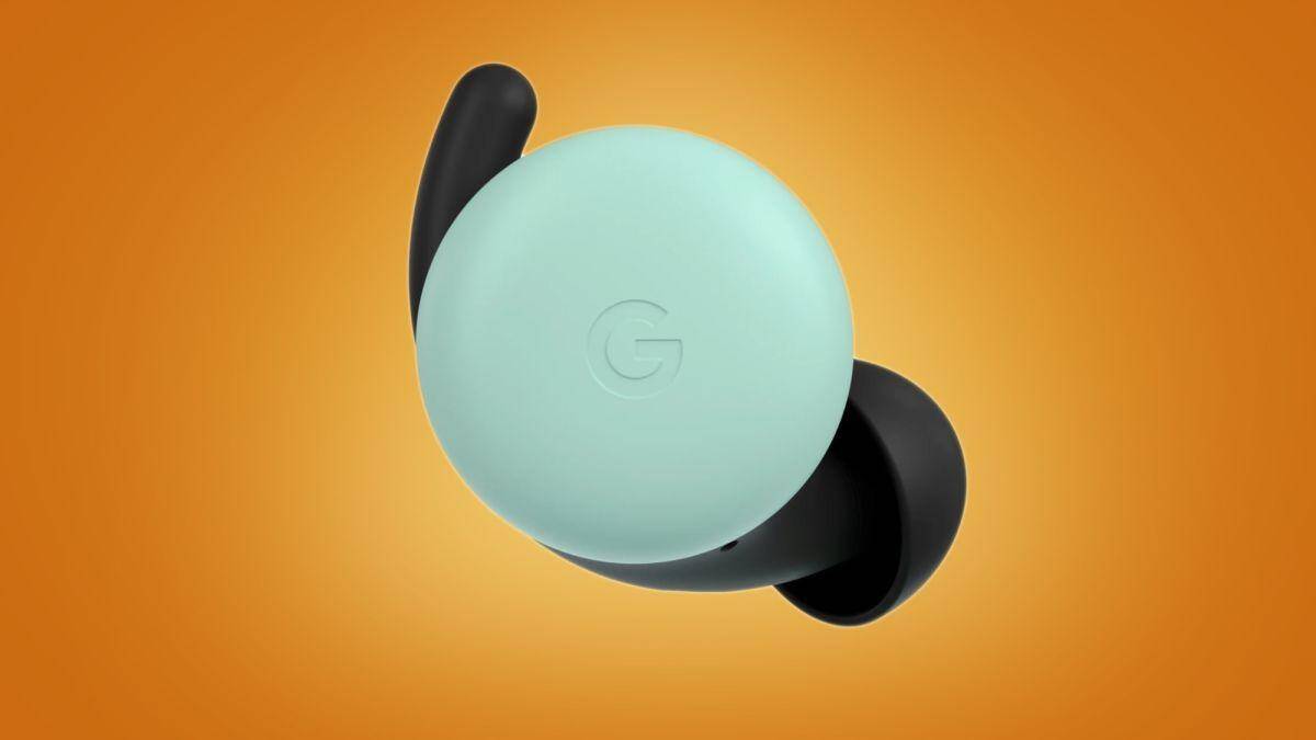 Беспроводные наушники Google Pixel Buds с светлым чехлом