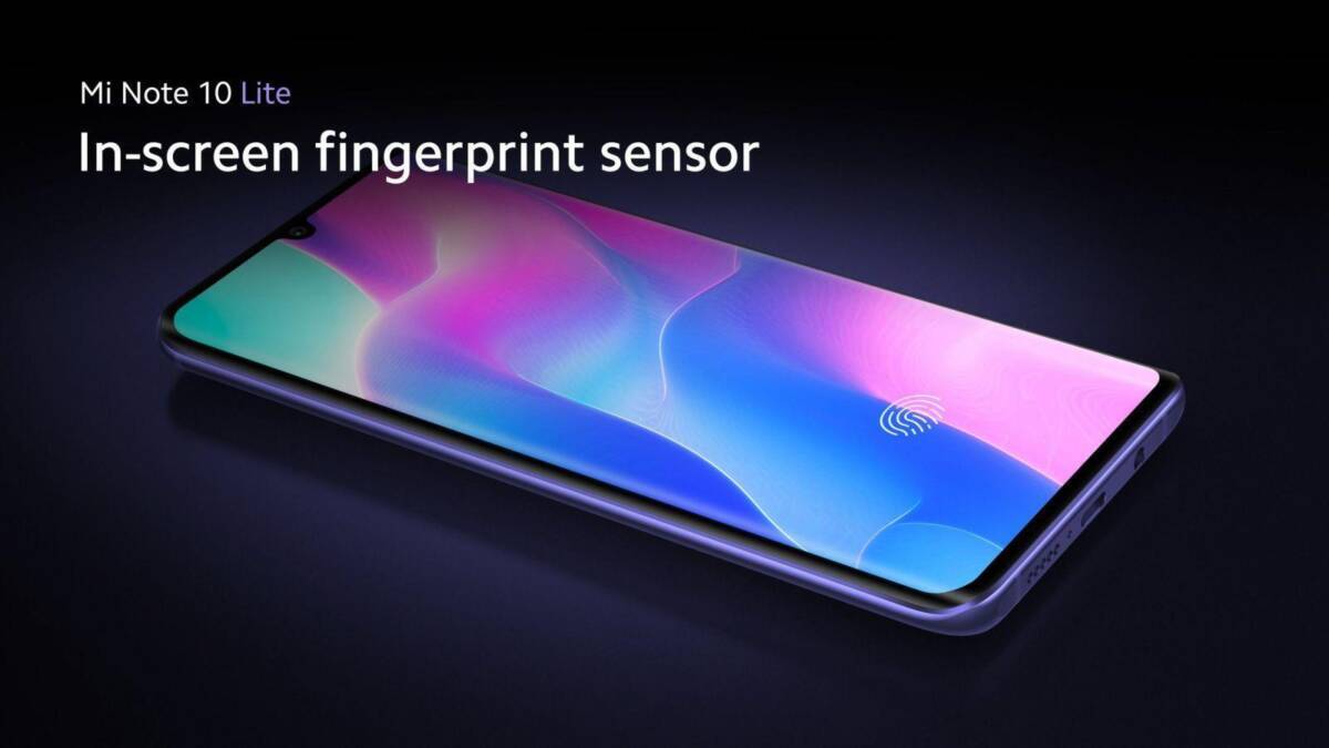Смартфон Xiaomi Mi Note 10 Lite с сенсорным отпечатком на экране