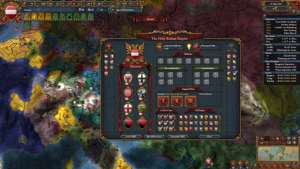 Новое дополнение для Europa Universalis 4: Emperor выйдет в начале июня 3 Интерфейс выбора электора для империи Европа Уньверсалис 4