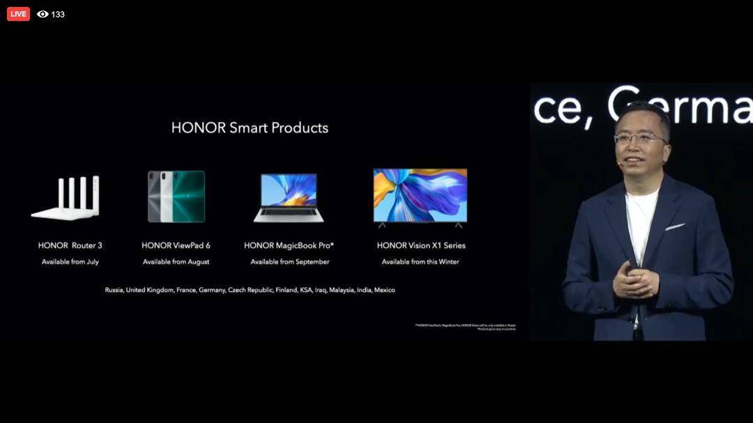 Программное обеспечение HONOR с изображениями устройств и презентация