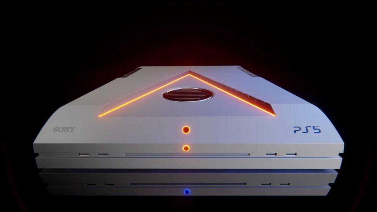 Игровая консоль PlayStation 5 с футуристическим дизайном