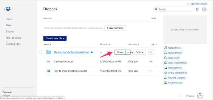Как поделиться папкой Dropbox. 3 способа 8 5eb445a1cdfd48753c3804c9