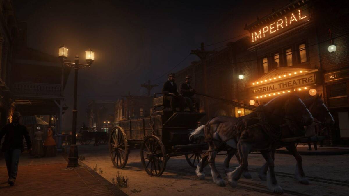В Epic Games Store опять началась распродажа игр 7 Уличная сцена в стиле Дикого Запада в ночное время с каретой и людьми