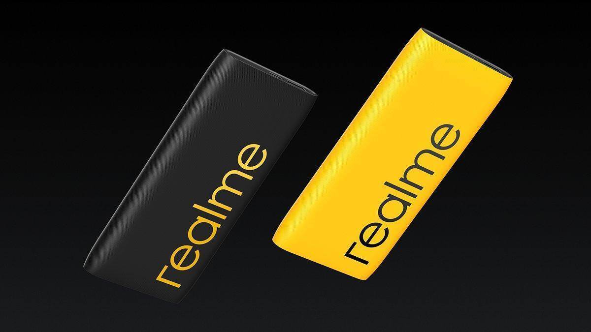 Портативные зарядные устройства Realme в черном и желтом цветах