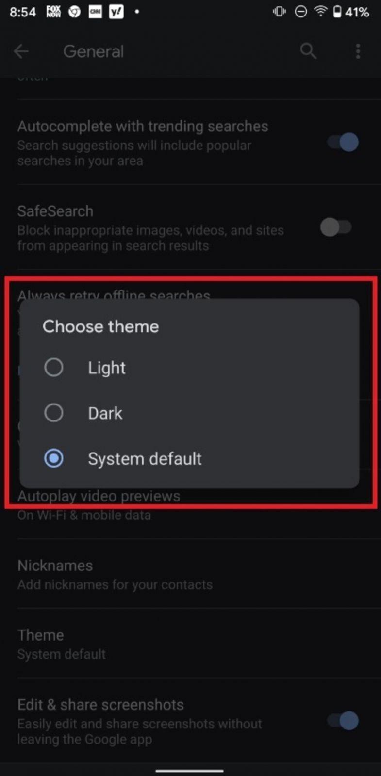 В приложении Google для iOS и Android появился тёмный режим 5 dark