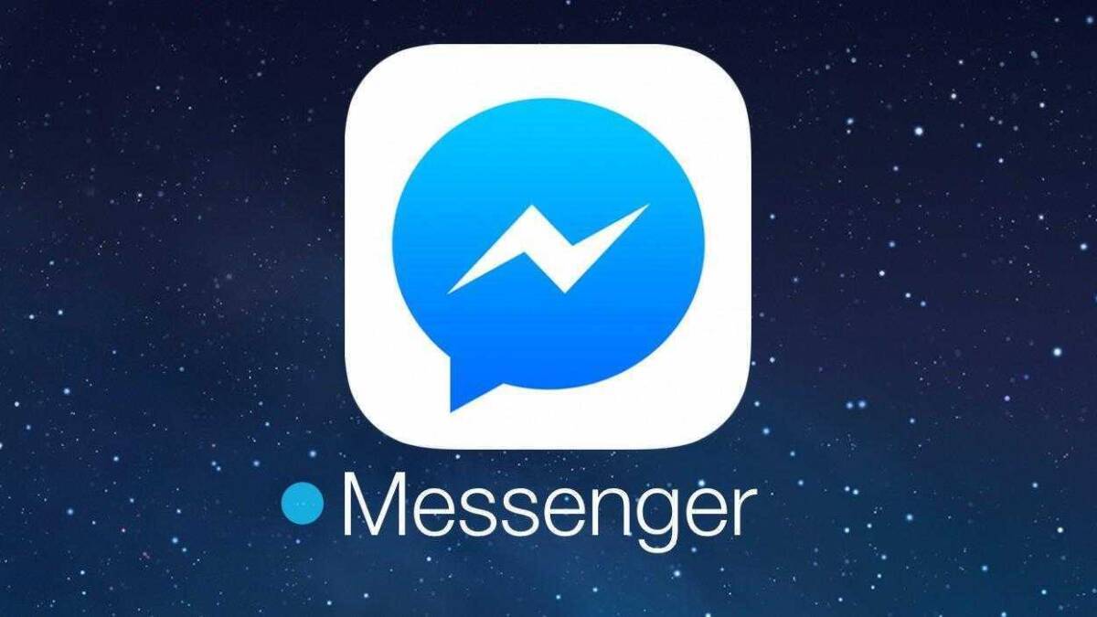 Иконка Messenger на фоне звездного неба и текста