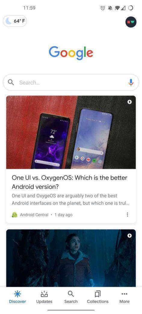 Google тестирует новое отображение погоды в Android 5 Экран смартфона с новыми настройками отображения погоды на Android устройстве