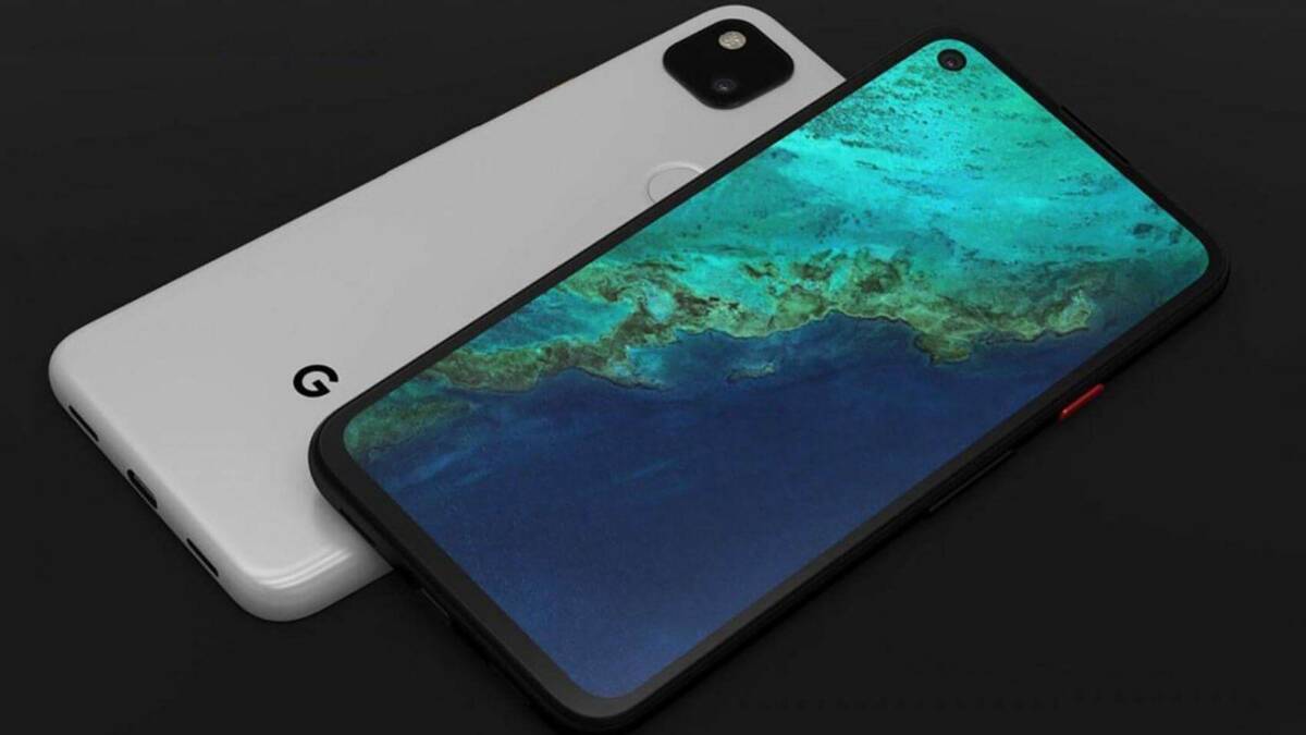 Картинка смартфона Google Pixel 4a с передним и задним видом
