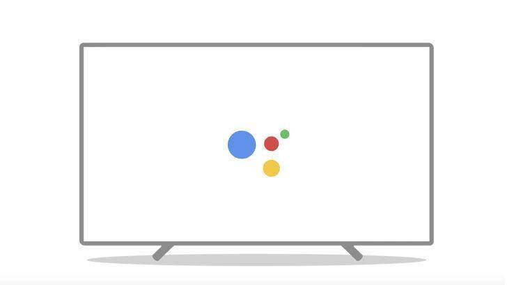 Телевизор с логотипом Google Assistant на экране