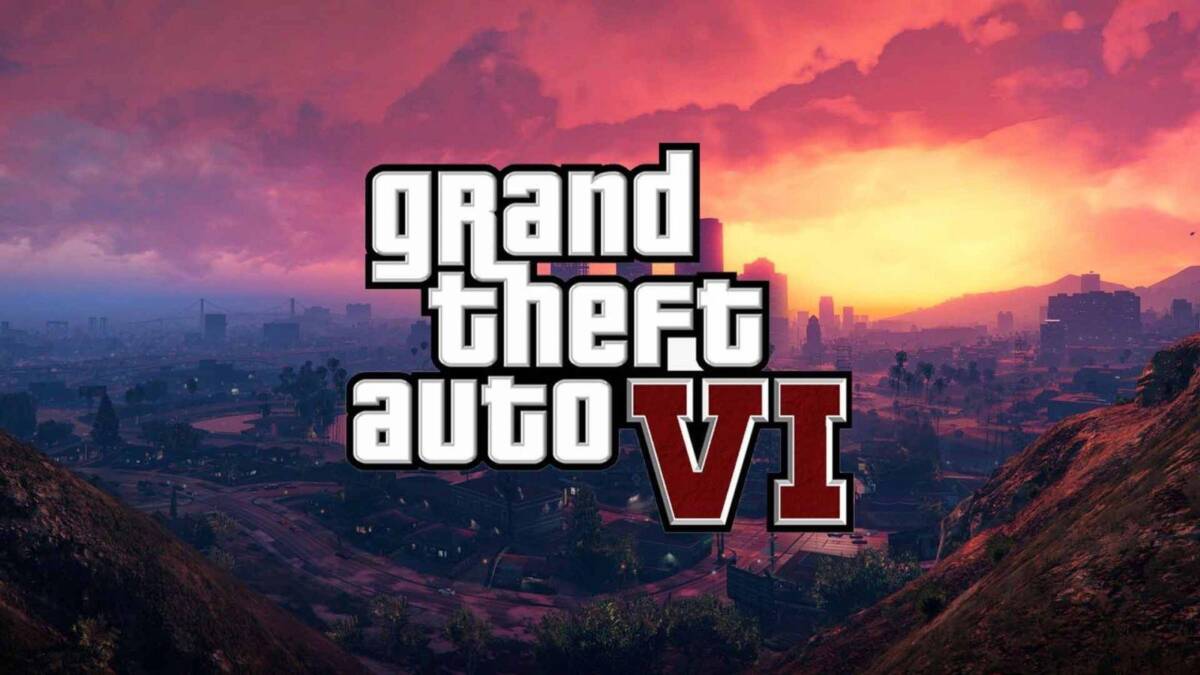 Заставка игры Grand Theft Auto VI с фоном города