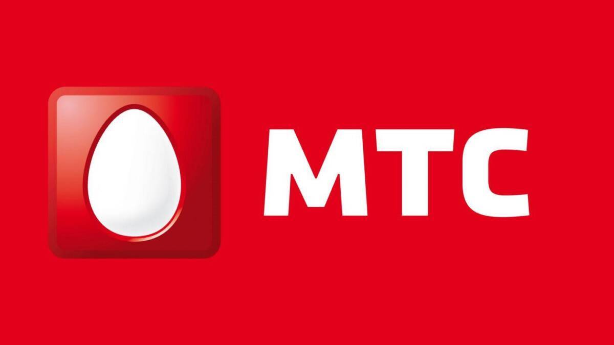 Логотип МТС на красном фоне с белым яичком