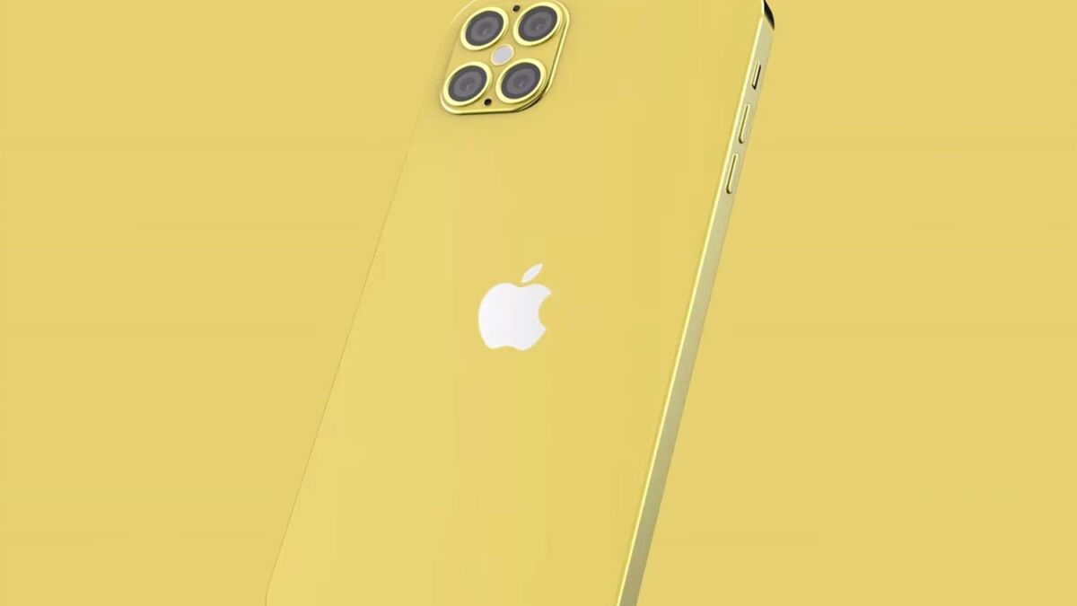 Золотой iPhone с тройной камерой сбоку и задней стороны