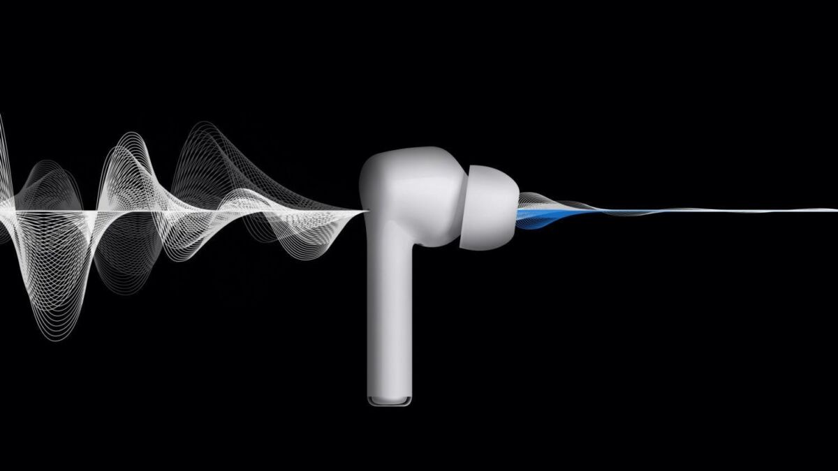 Беспроводные наушники Huawei FreeBuds 3i с активным шумоподавлением сбоку