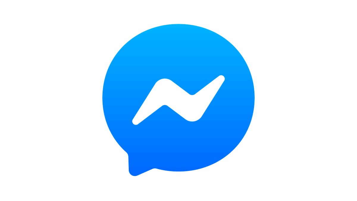 Логотип Facebook* Messenger в синишем круге на белом фоне