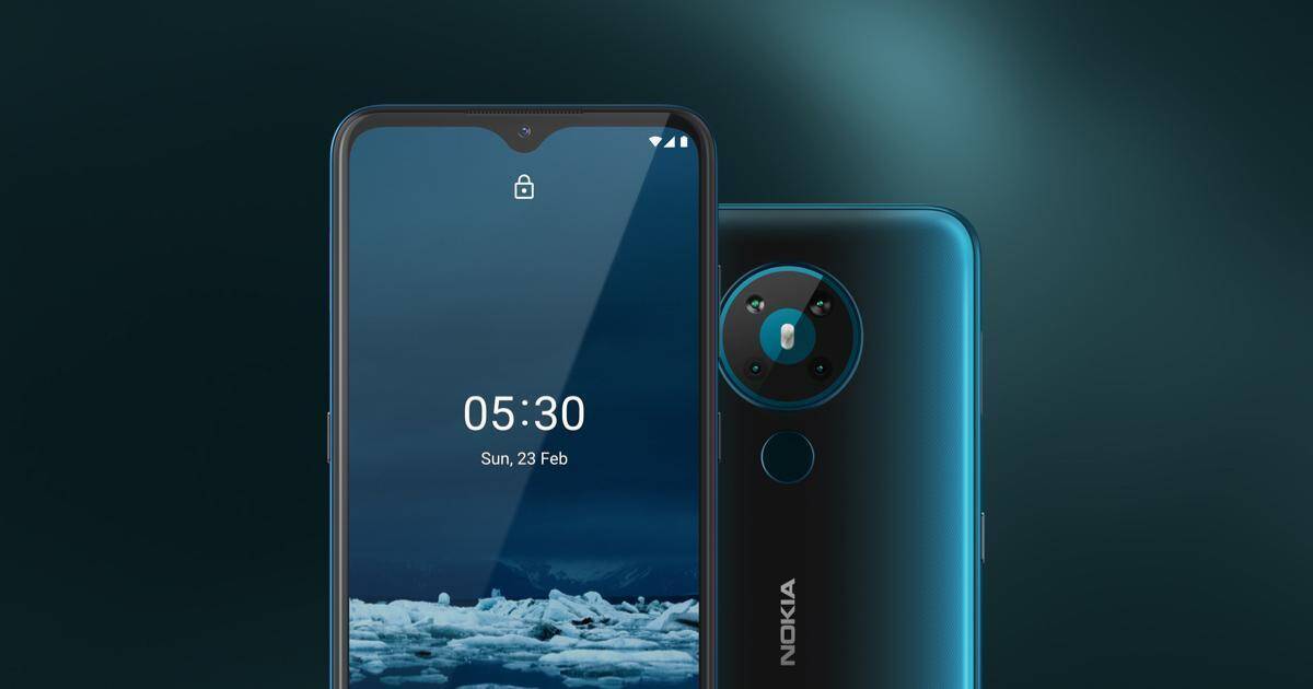 Смартфон Nokia 5.3 с четким дисплеем и фотокамерой