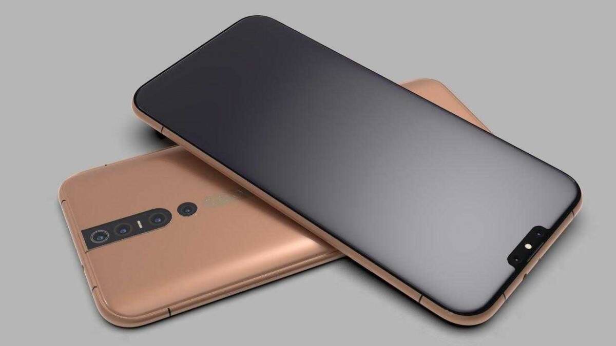 Смартфон OPPO Reno4 с черным экраном и тремя камерами на задней панели