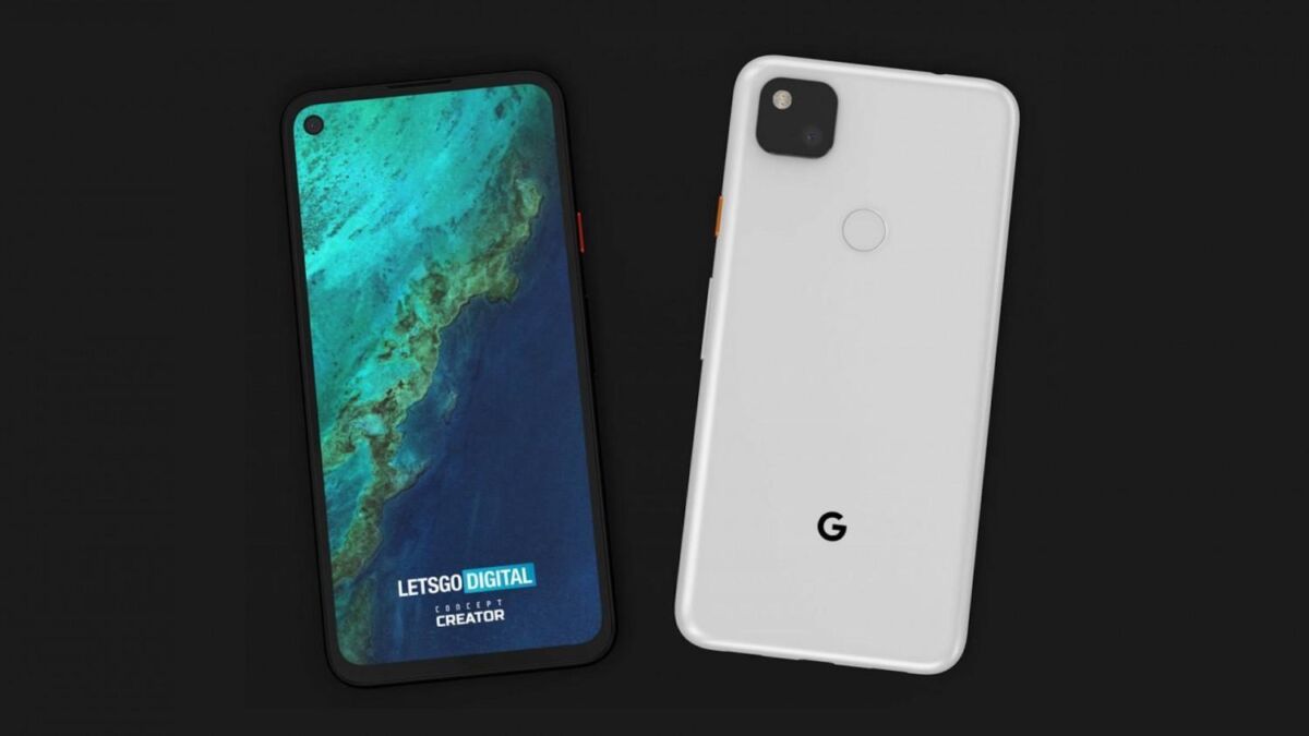 Два смартфона Google Pixel 4a с задней и передней стороны