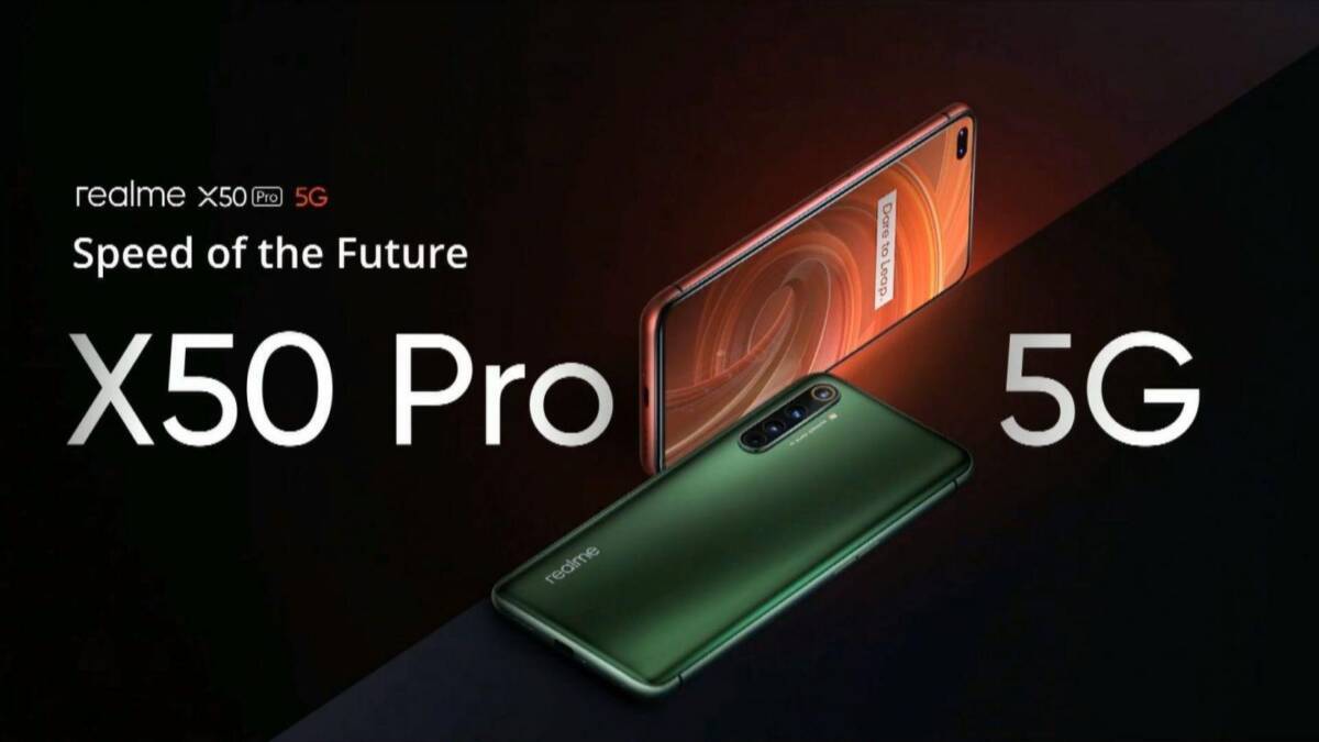 Тыльная сторона зеленого смартфона Realme X50 Pro 5G