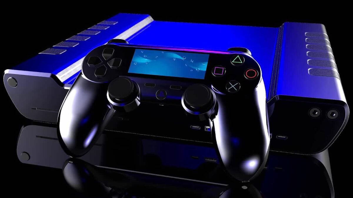 Игровая приставка PlayStation 5 с подключенным контроллером