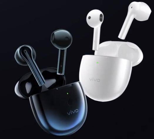 Vivo представит беспроводные наушники TWS Neo 1 июня 3 Беспроводные наушники Vivo TWS Neo в белом и черном цвете расположены на черном фоне