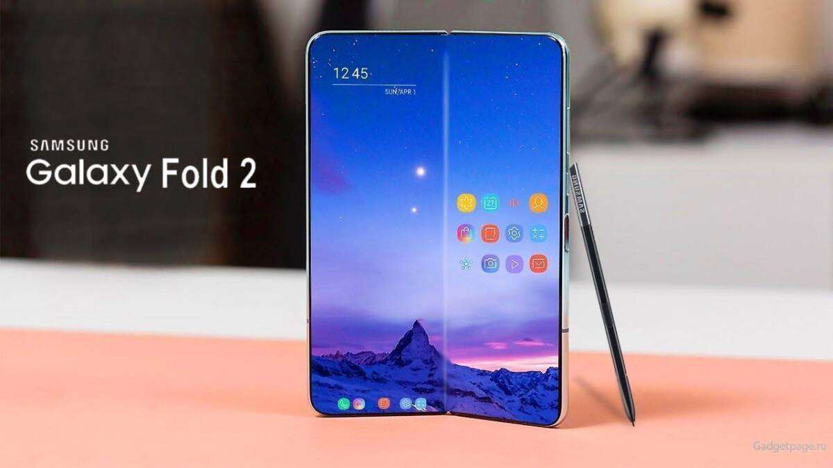 Складной смартфон Samsung Galaxy Fold 2 с интерфейсом и стилусом