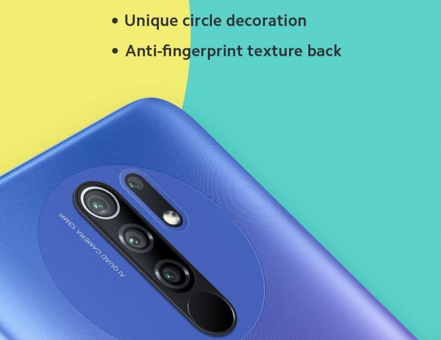 задняя часть смартфона Xiaomi Redmi 9 с тройной камерой