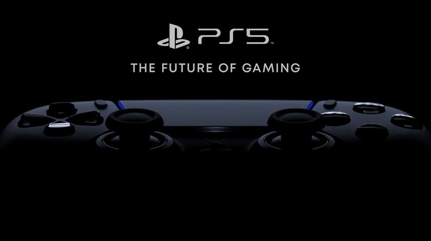 Консоль PlayStation 5 с контроллером и подсветкой