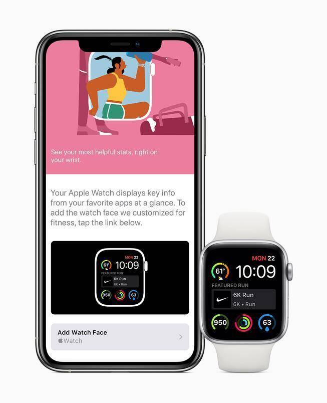 Экран Apple Watch показывающий статистику и данные фитнеса