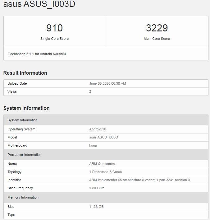 На Geekbench появился вариант смартфона ASUS ROG Phone 3 с 12 ГБ ОЗУ 3 asus rog phone 3 geekbench