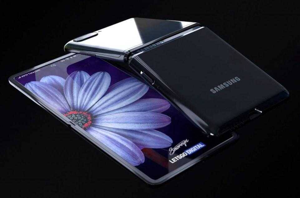 Складной смартфон Samsung Galaxy Z Flip 5G с дисплеем и задней панелью