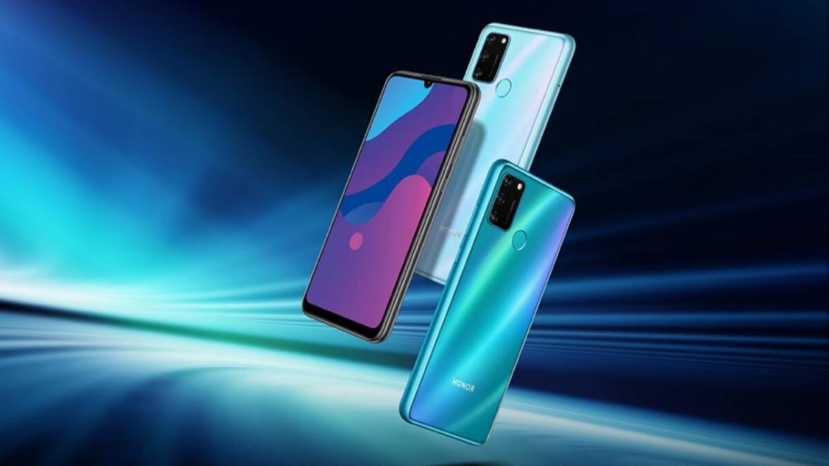 смартфон Honor 9A в трех цветах, фронтальный экран с вырезом