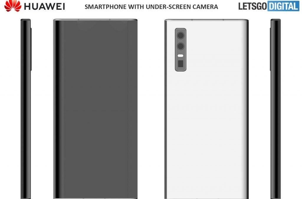 Рендер Huawei с подэкранной селфи-камерой со всех сторон