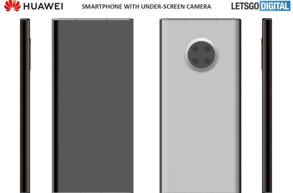 Изображение Huawei смартфона с подэкранной камерой спереди и сзади