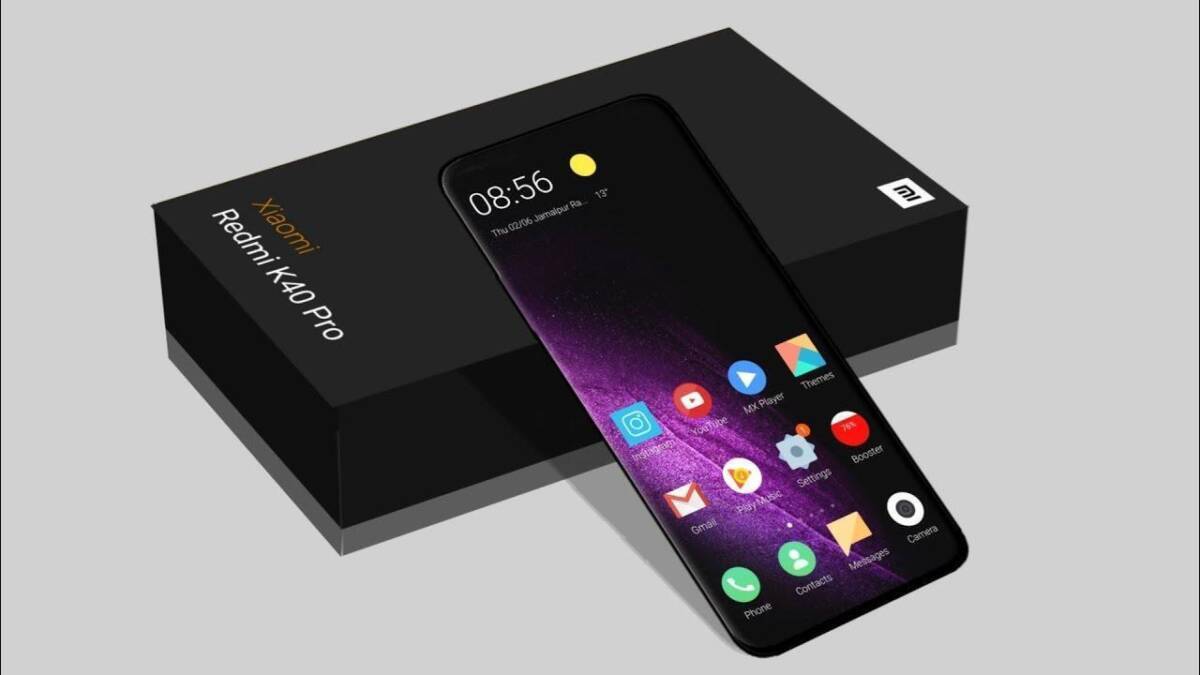 смартфон Redmi K40 Pro с черным корпусом и интерфейсом