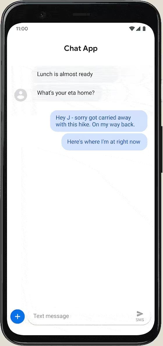 Экран смартфона Google Pixel с интерфейсом приложения чат