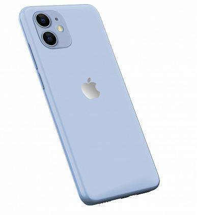 Вот как будет выглядеть iPhone 12 9 Задняя сторона iPhone 12 голубого цвета с двумя камерами